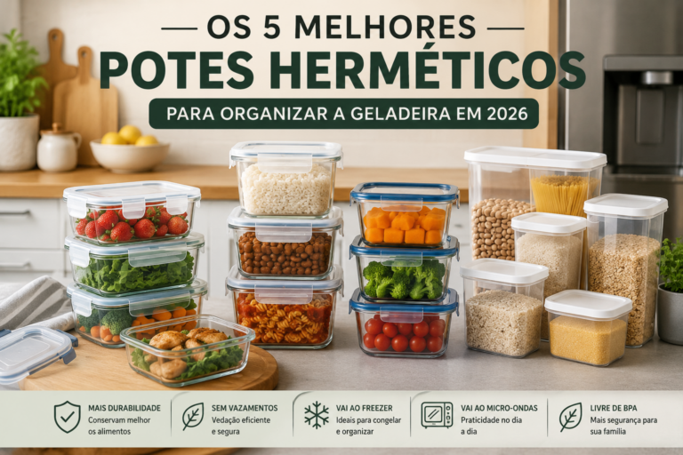 melhores potes herméticos para organizar a geladeira